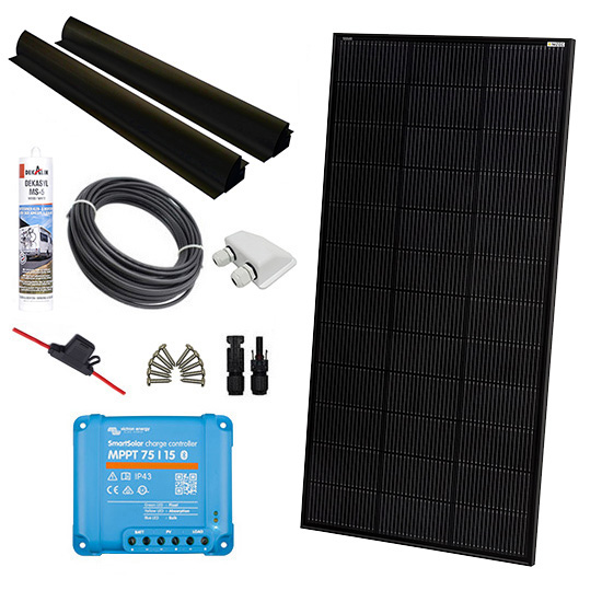 205w MPPT Paket Nizec Husbil Svart 205W solcell till hsubil, tackmontering. All black