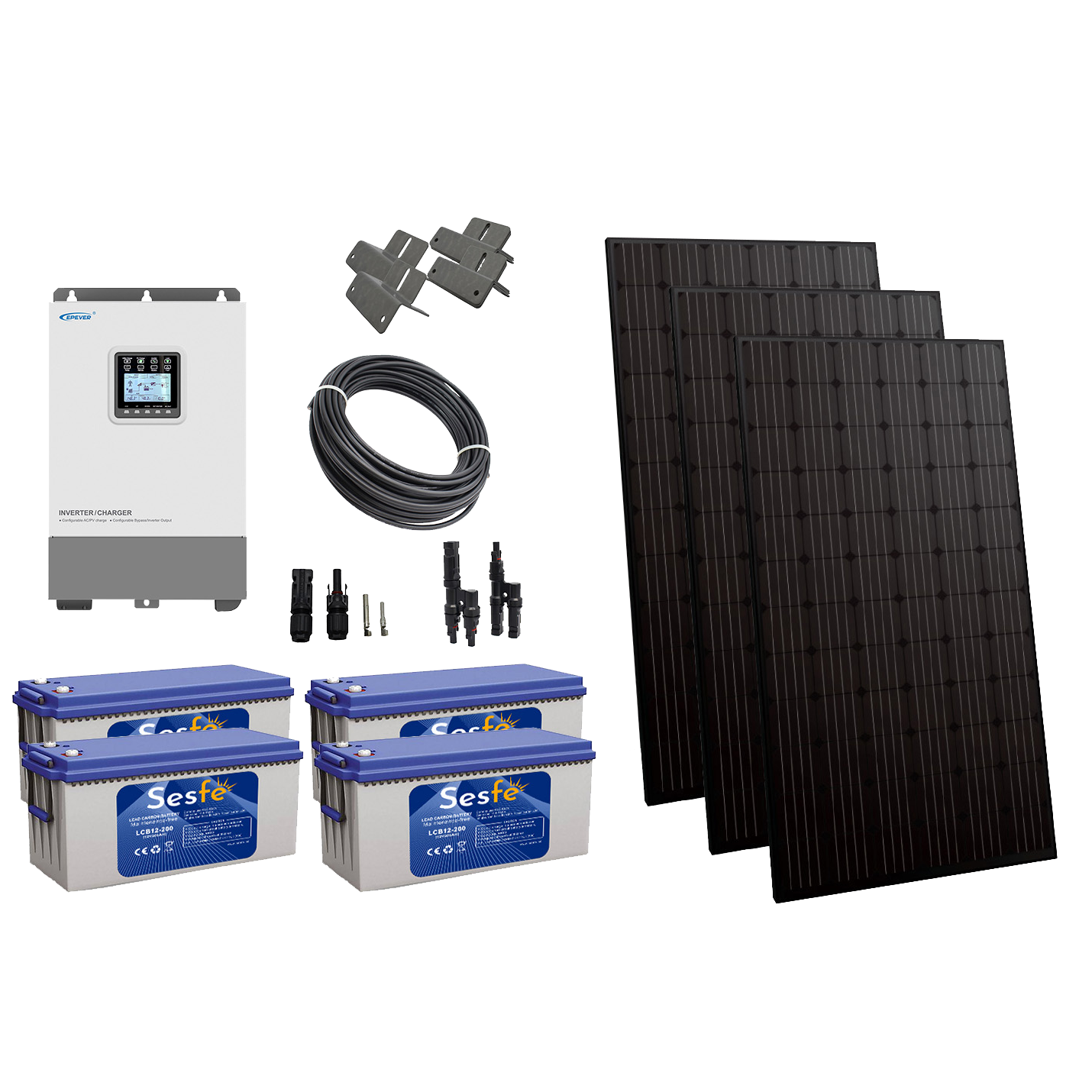 Png Kraftpaket Medium Solcellspaket 1125W sommarstuga off-grid